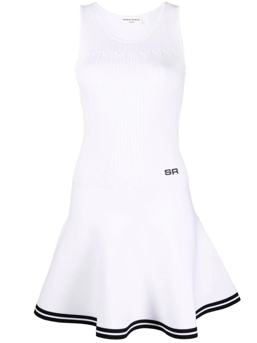Sonia Rykiel Sleeveless Midi Dress With Fitted Ribbed Bodice And Flared Skirt
