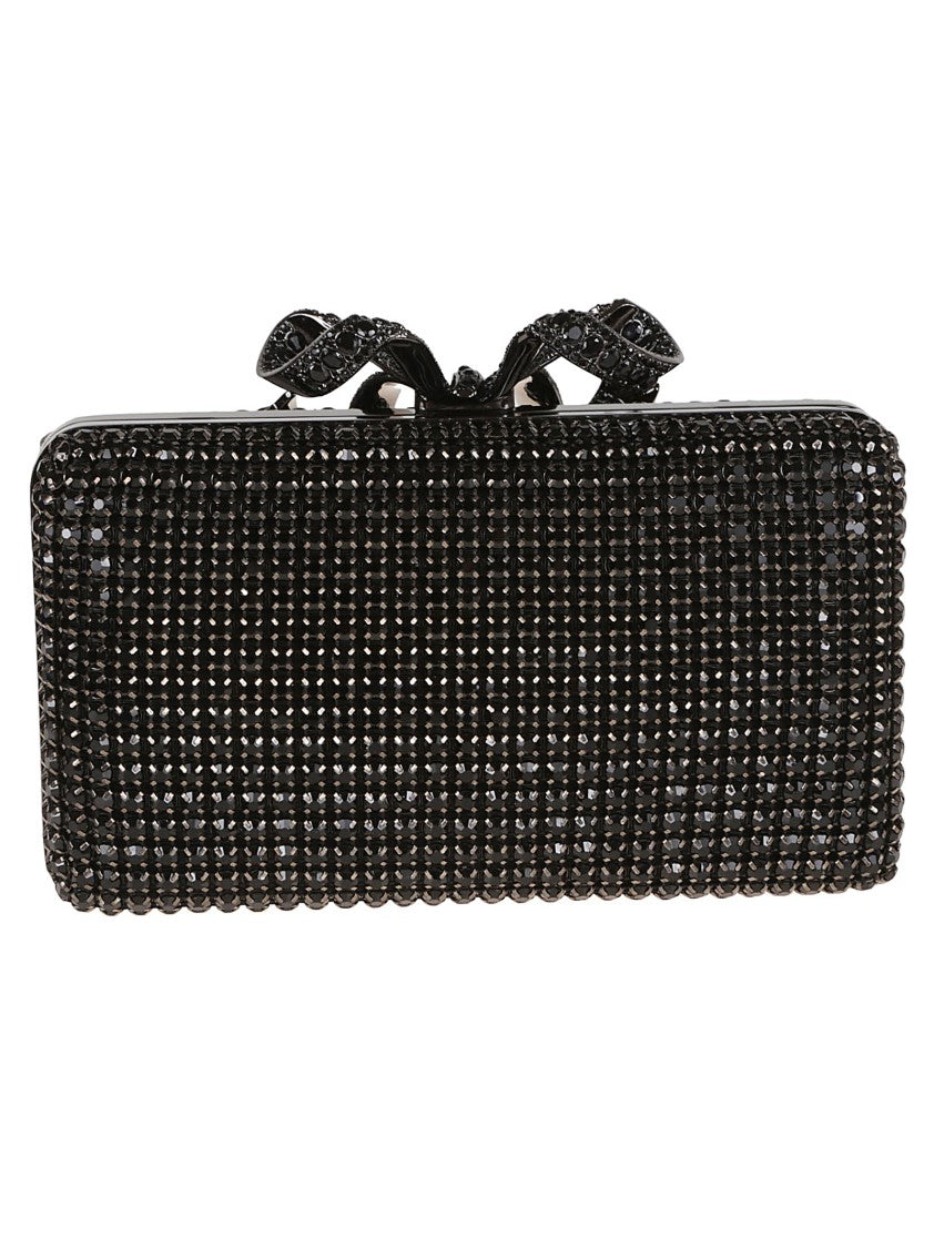 Self-Portrait Black Crystal Box Clutch