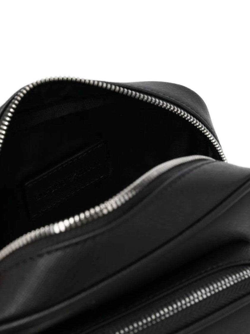 Emporio Armani Textured Black Messenger Bag