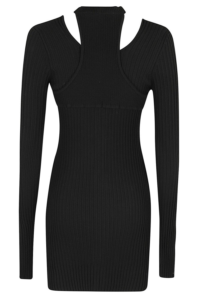 Andreâdamo Knit Dress With Cut-Out Neckline And Full-Length Zipper