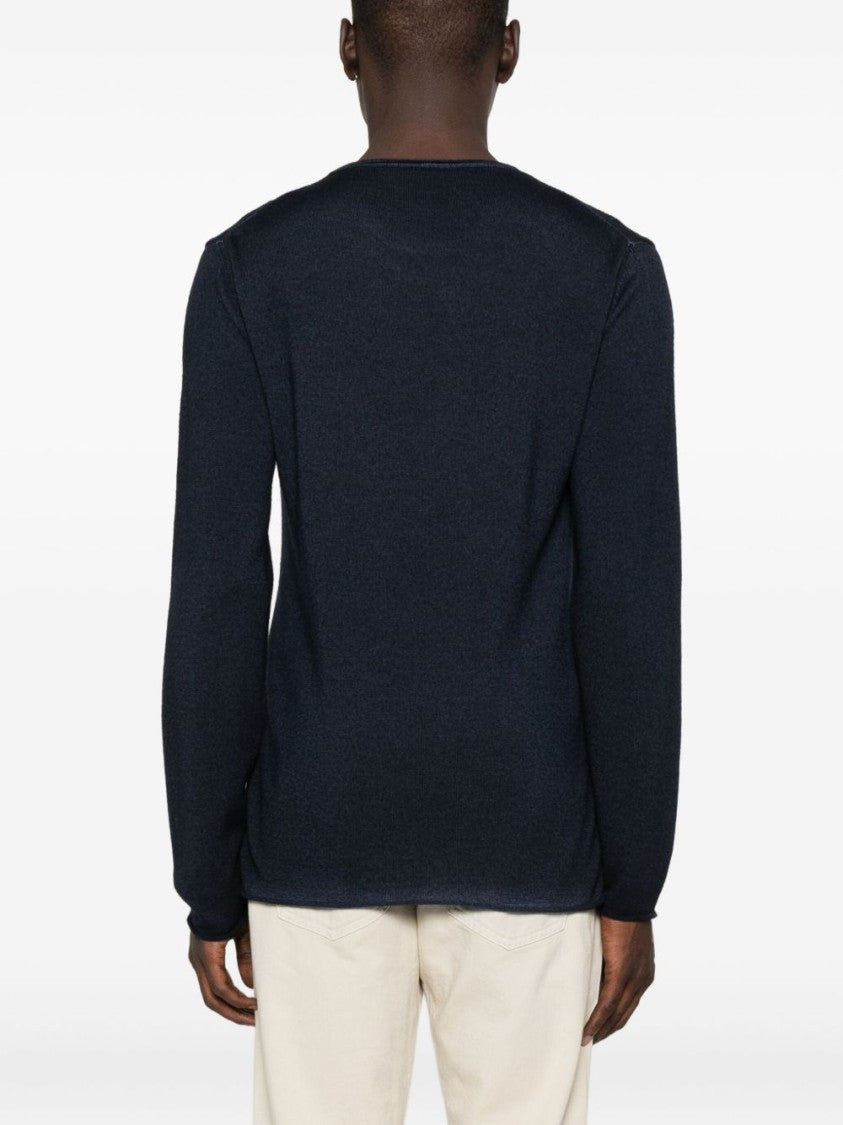 Daniele Fiesoli Timeless Blue Wool Sweater