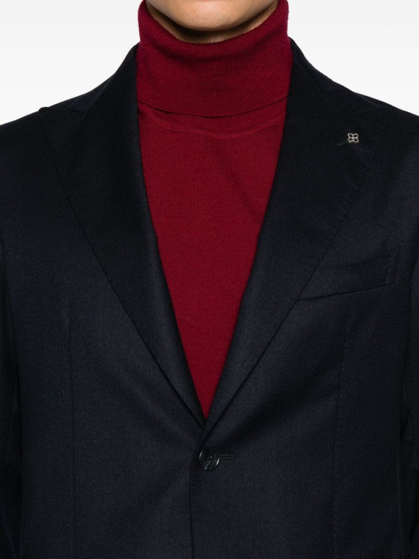Tagliatore Tailored Blue Suit With Notch Lapel
