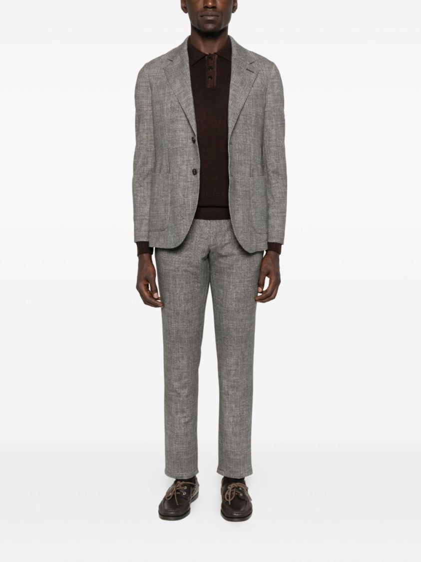 Daniele Fiesoli Brown Polo Collar Wool-Cashmere Blend Sweater