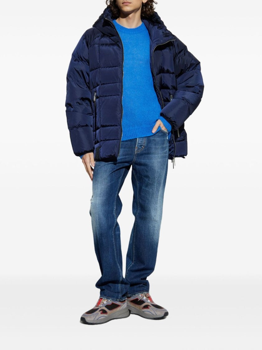 Dsquared2 Medium Blue Straight-Leg Jeans With Subtle Distressing