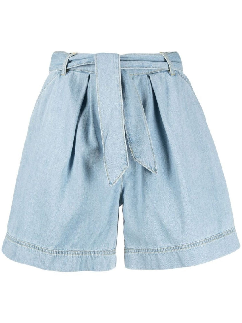 Pinko High-Waisted Denim Shorts With Wide Belt