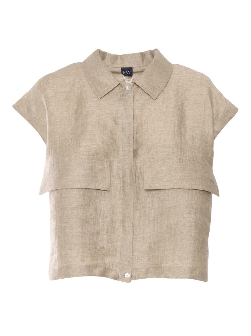 Fay Cropped Sleeveless Shirt