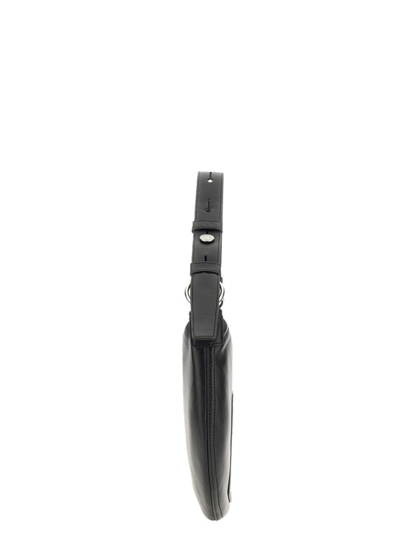 Moschino Rounded Black Nylon Shoulder Bag