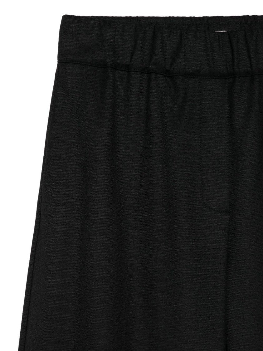 Dexterior Wide-Leg Cropped Trousers With Elastic Waistband