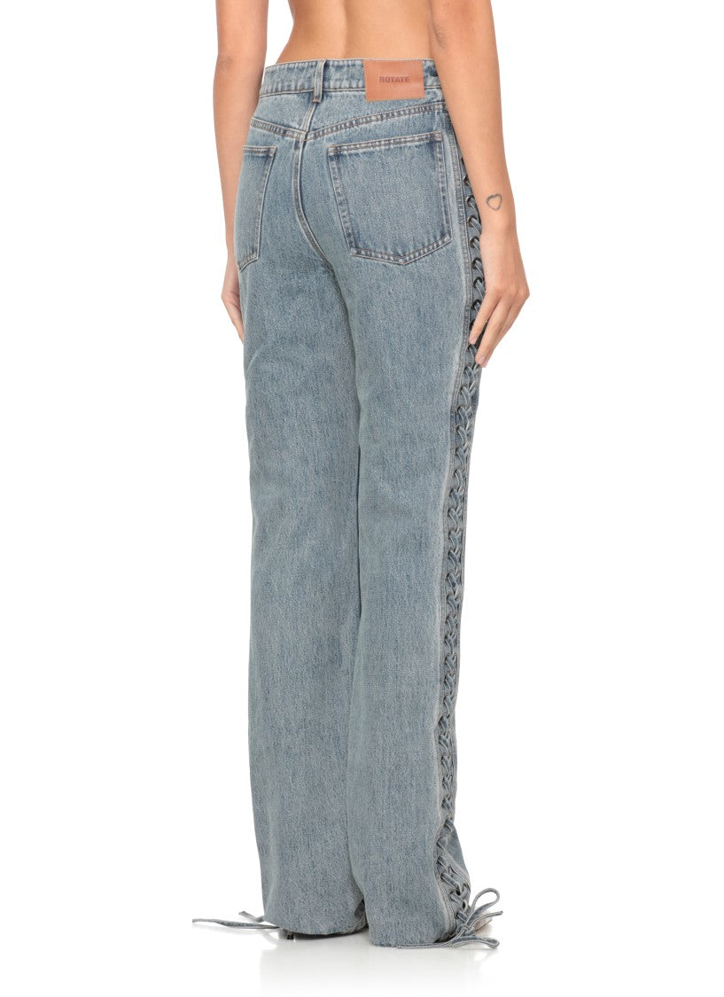 Rotate Laced Straight Leg Denim Jeans