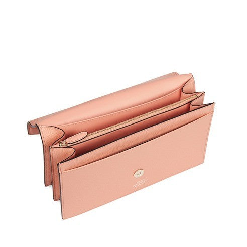 Smythson Envelope Crossbody Bag In Cross-Grain Calf Leather