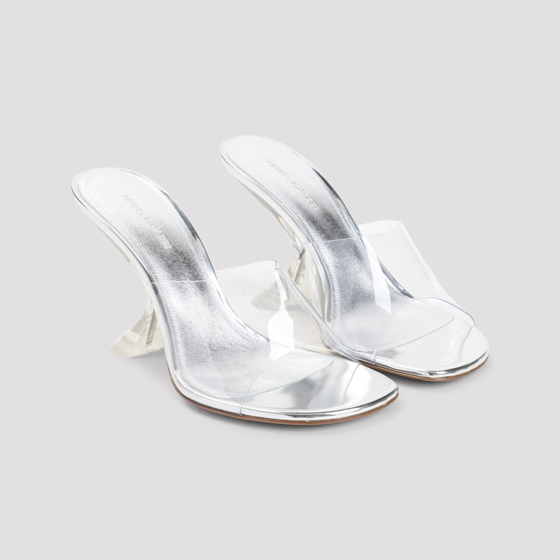Amina Muaddi Metallic Open-Toe Sandals With Sculptural Heel