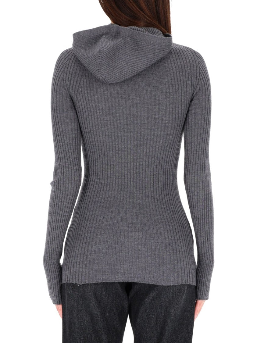 Jean Paul Gaultier Fitted Ribbed Merino Wool Sweater