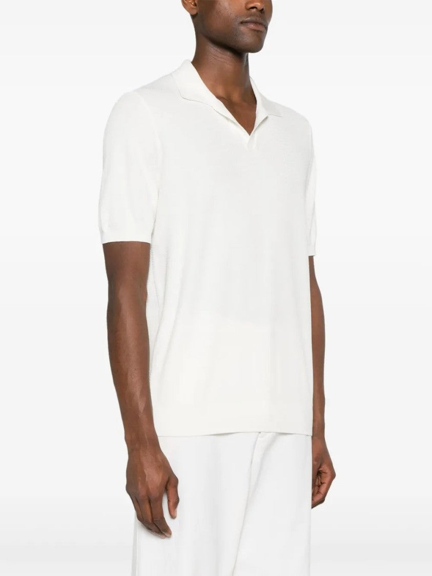 Tagliatore Lightweight Knit T-Shirt With Open Collar