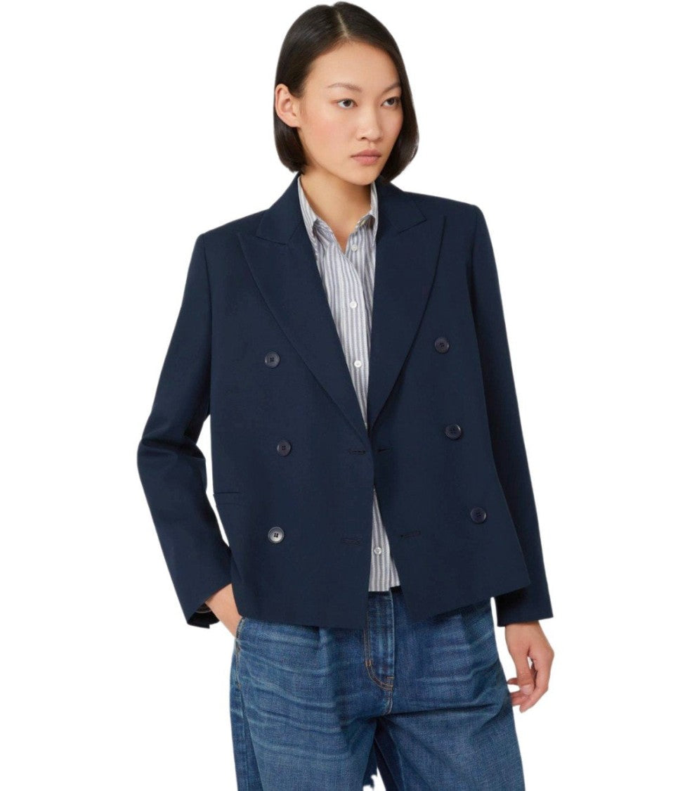 Max Mara Tappeto Blue Double-Breasted Blazer