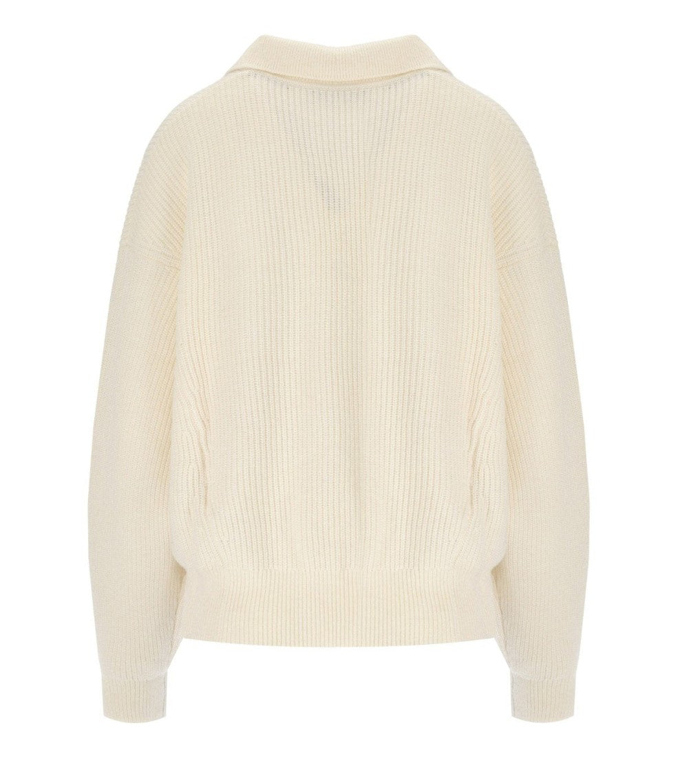 Essentiel Antwerp Imetal Ivory Polo Sweater