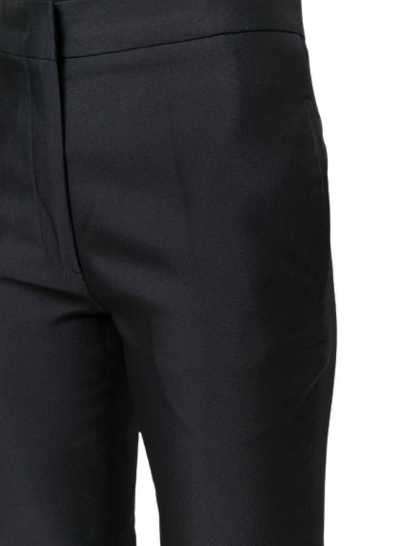 Jil Sander Tailored Blue Trousers With Flared Hem And Concealed Closure