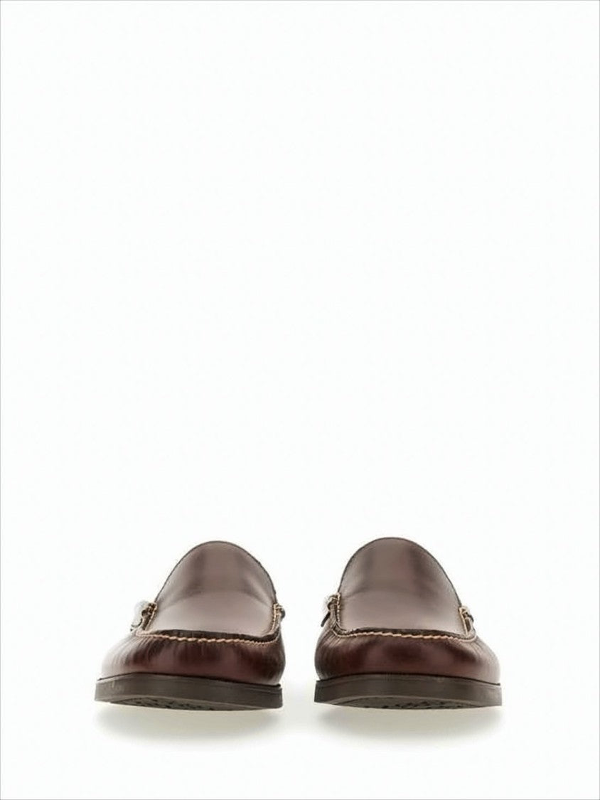 Paraboot Polished Calf Leather Slip-On Mules