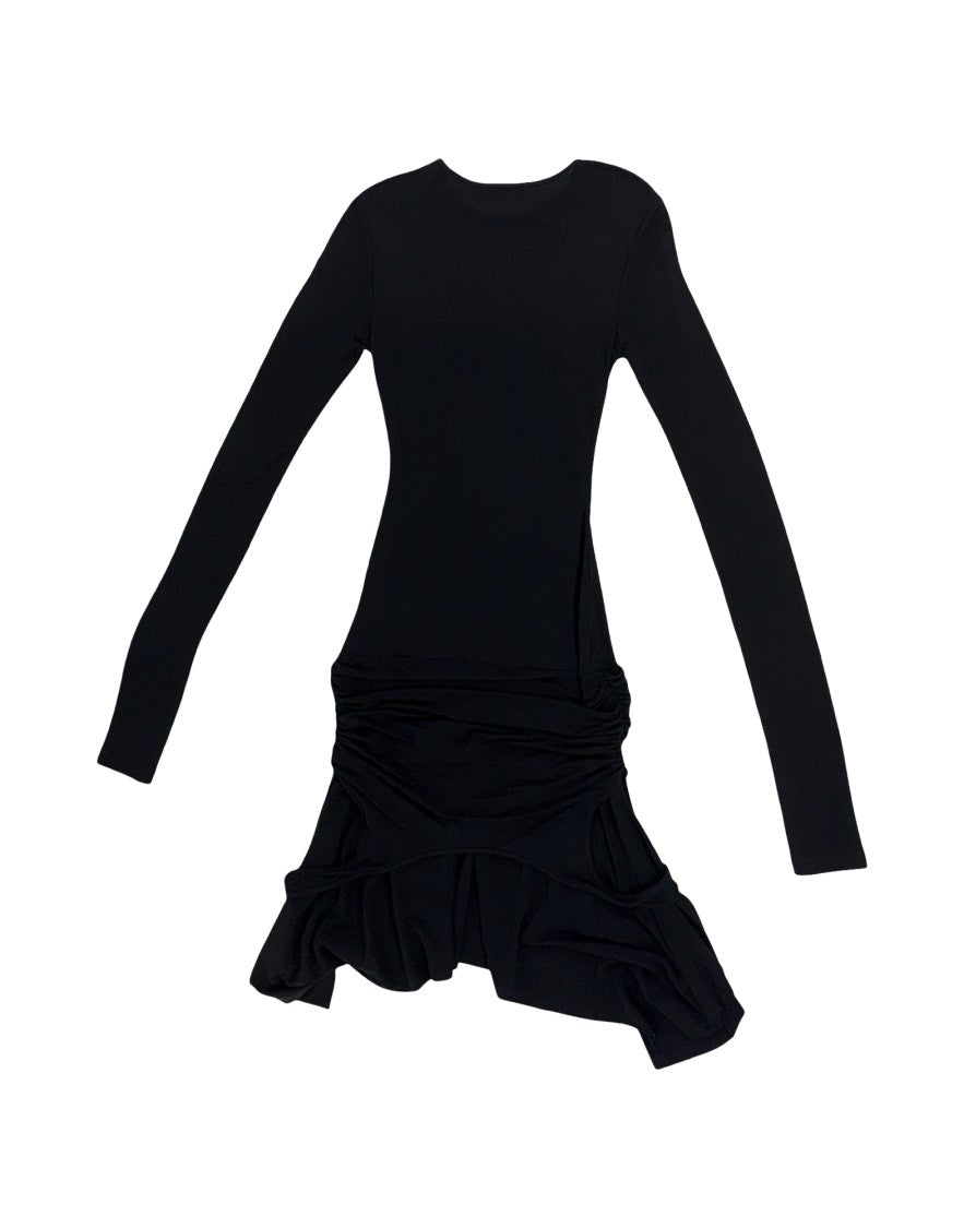 Acne Studios Black Crepe Combination Mini Dress