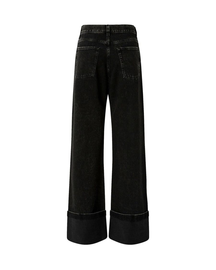 Pinko Wide-Leg Denim Jeans With Fixed Cuff
