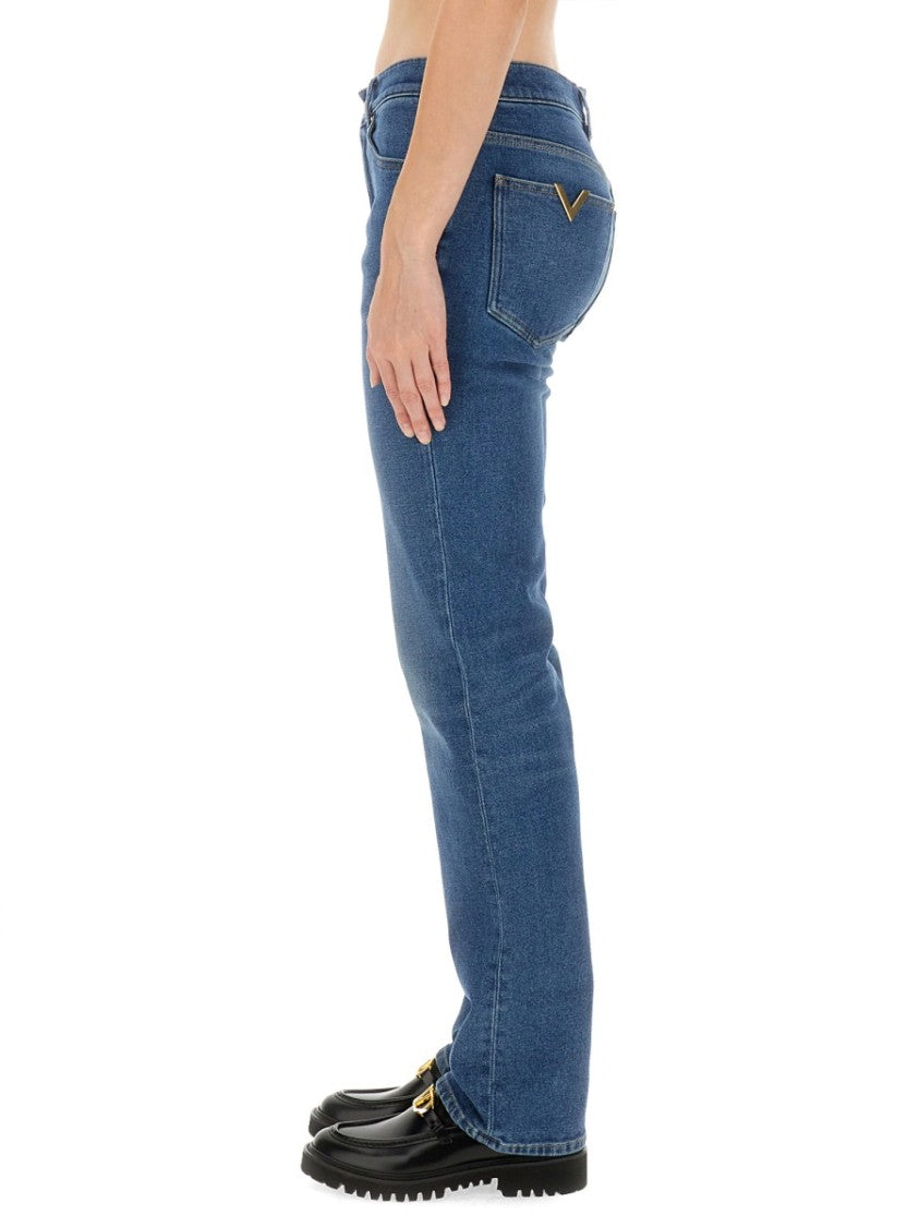 Valentino Classic Straight-Leg Denim Pants