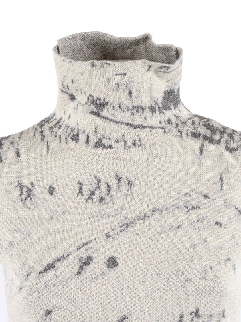 Ballantyne Turtleneck Slipover Sweater In Soft Wool-Cotton Blend