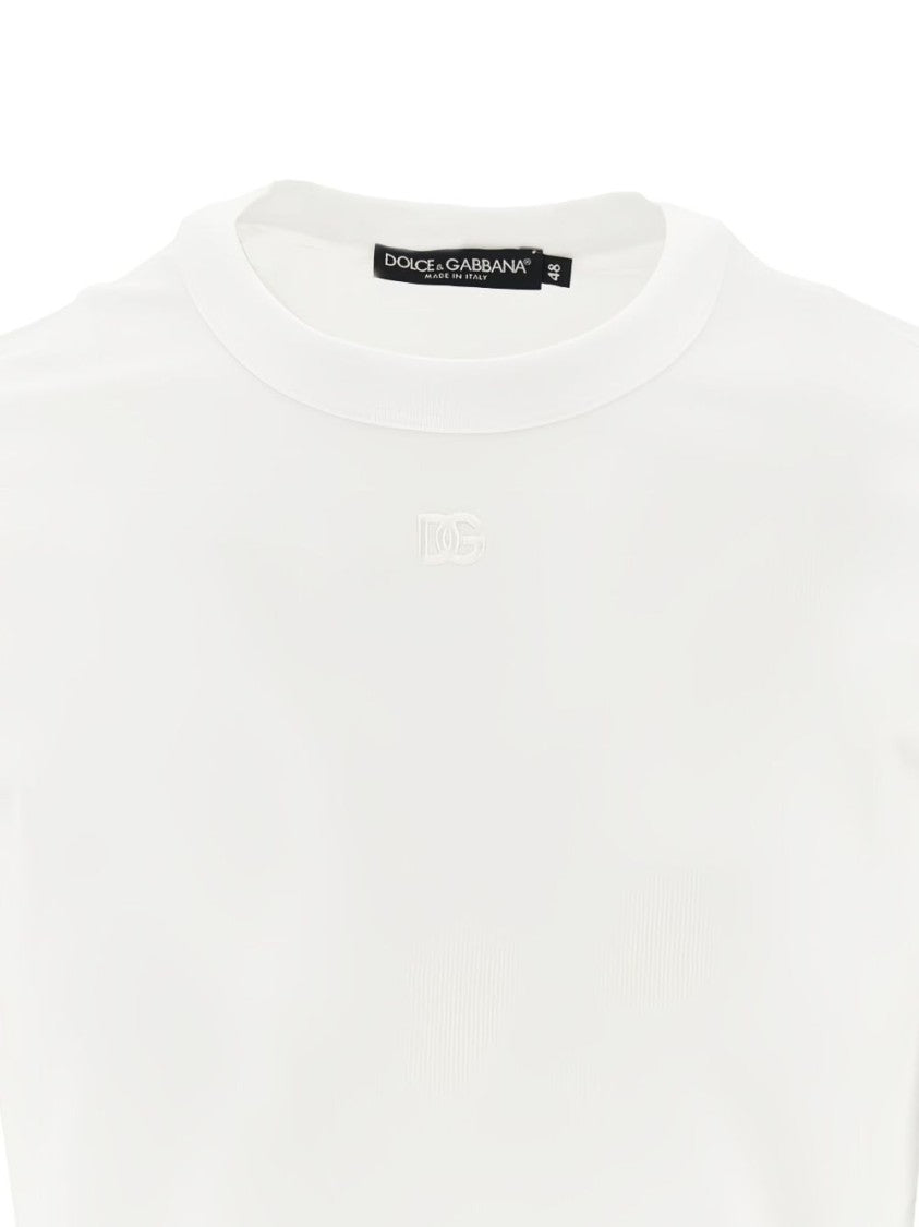 Dolce & Gabbana Short Sleeve Cotton-Blend Crew Neck T-Shirt