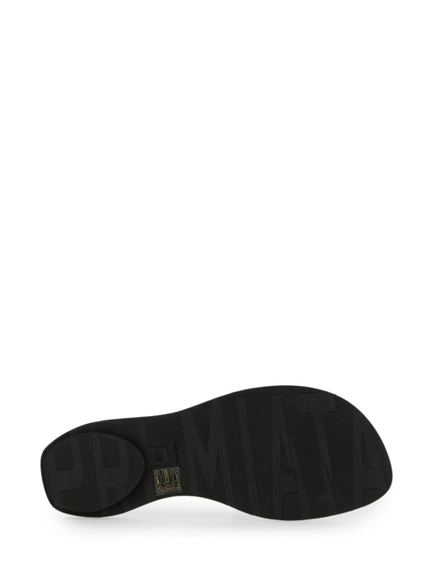Premiata White Slide Sandal With Lamb Leather Upper