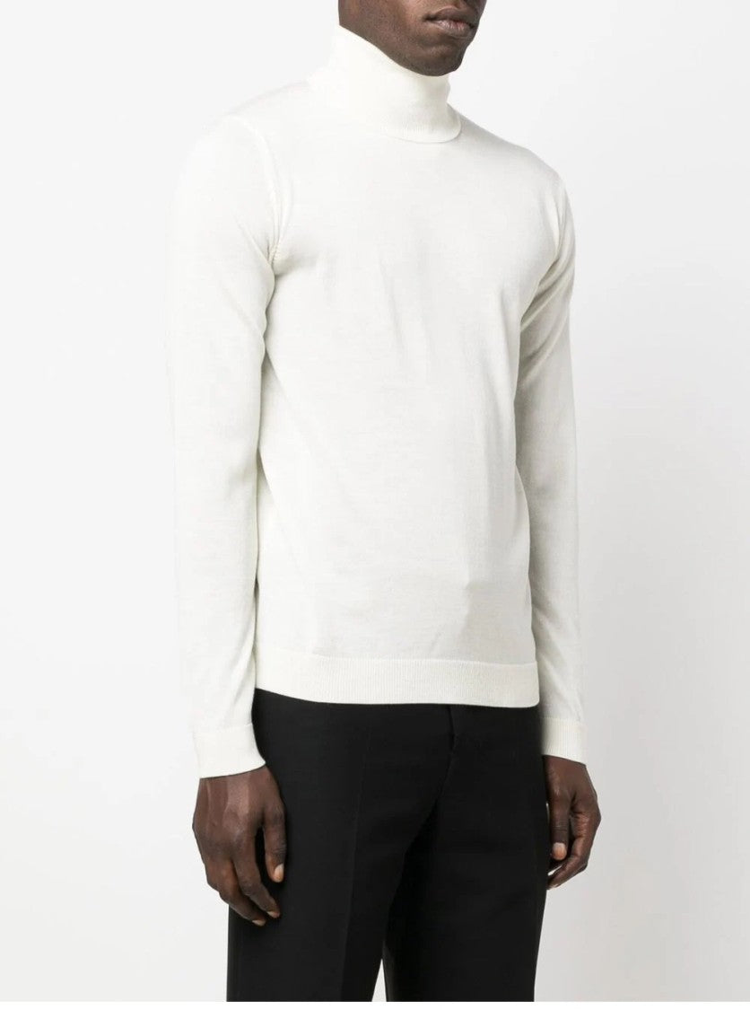 Roberto Collina White Turtleneck Sweater