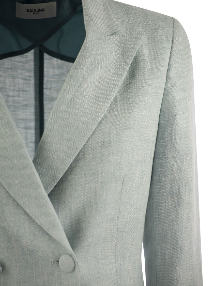 Saulina Assunta - Double-Breasted Linen Jacket