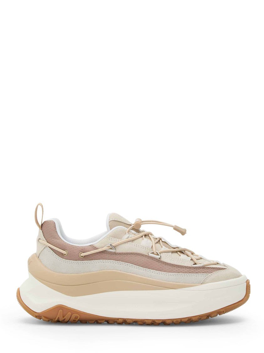 Moon Boot Layered Chunky Sole Lace-Up Boots In Beige