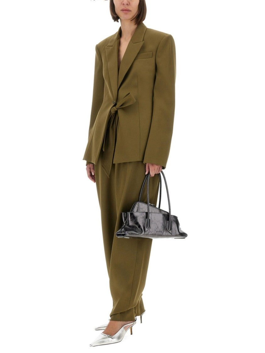 The Attico Tailored Gabardine Jacket With Unique Tie Detail