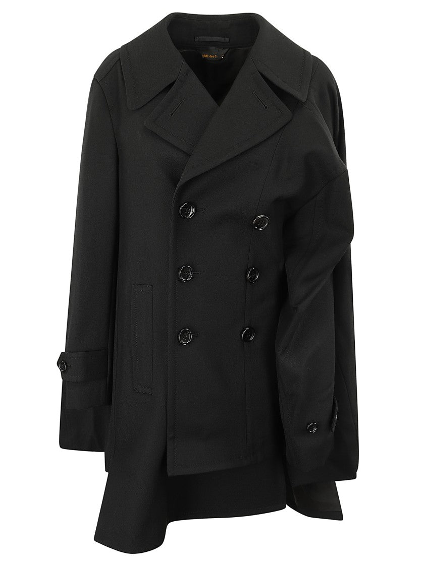 Comme Des Garçons Double-Breasted Asymmetric Hem Jacket