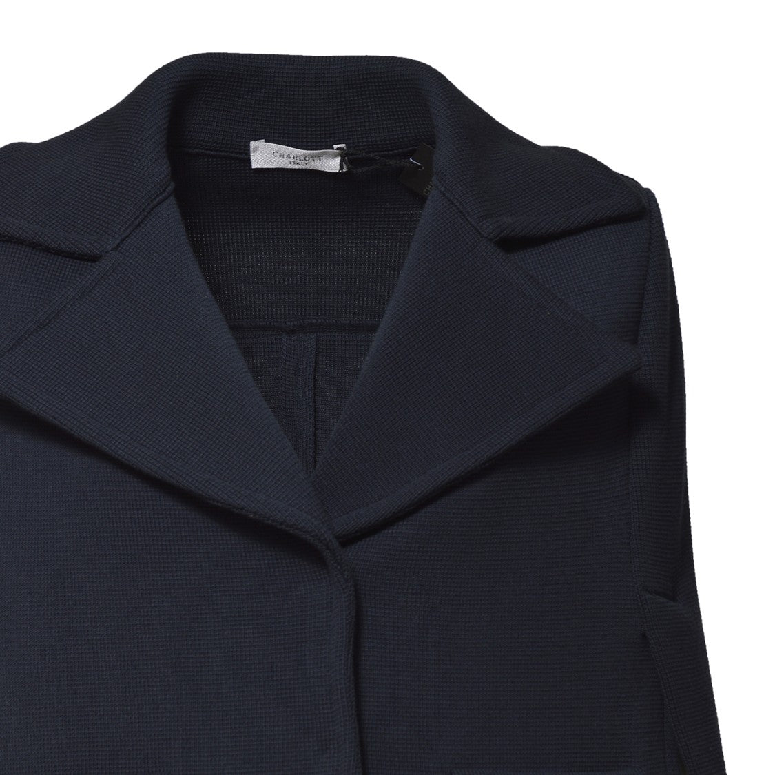 Charlott Short Cape In Blue Cotton Knit