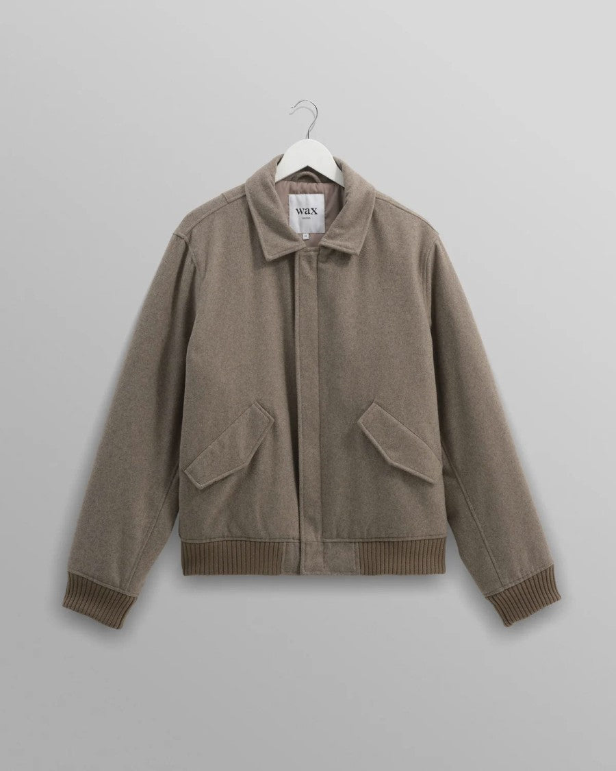 Wax London Classic Padded Wool Blend Bomber Jacket