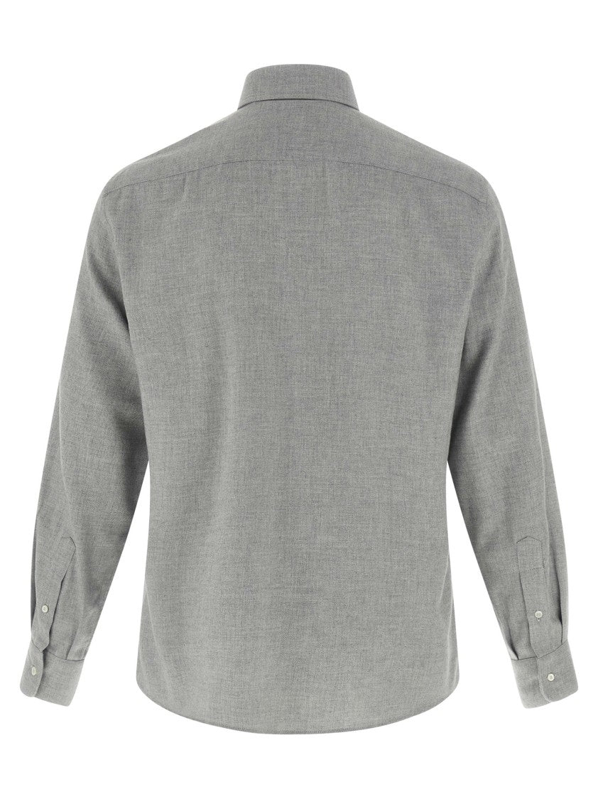 Brunello Cucinelli Cotton Blend Shirt With Classic Collar And Timeless Design