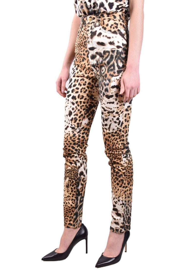 Roberto Cavalli Beige Cotton Trousers