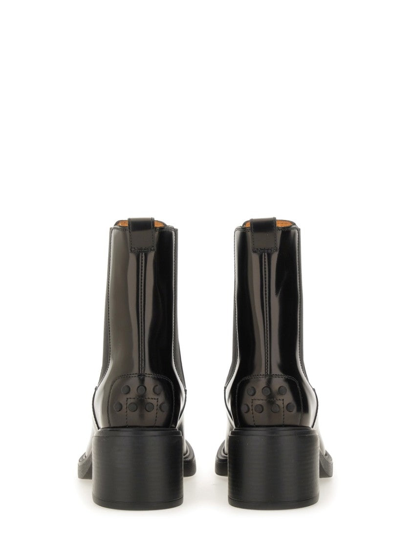Tod's Ankle Boots With Polished Calfskin Finish
