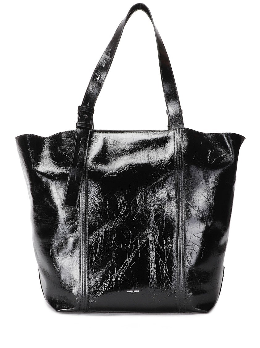 Golden Goose 24.7 Ew Shiny Wavy Leather Body Ruthenium Bag