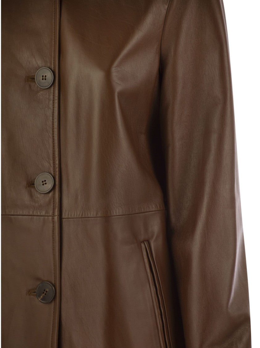 Max Mara Tolmin - Nappa Leather Jacket With Belt