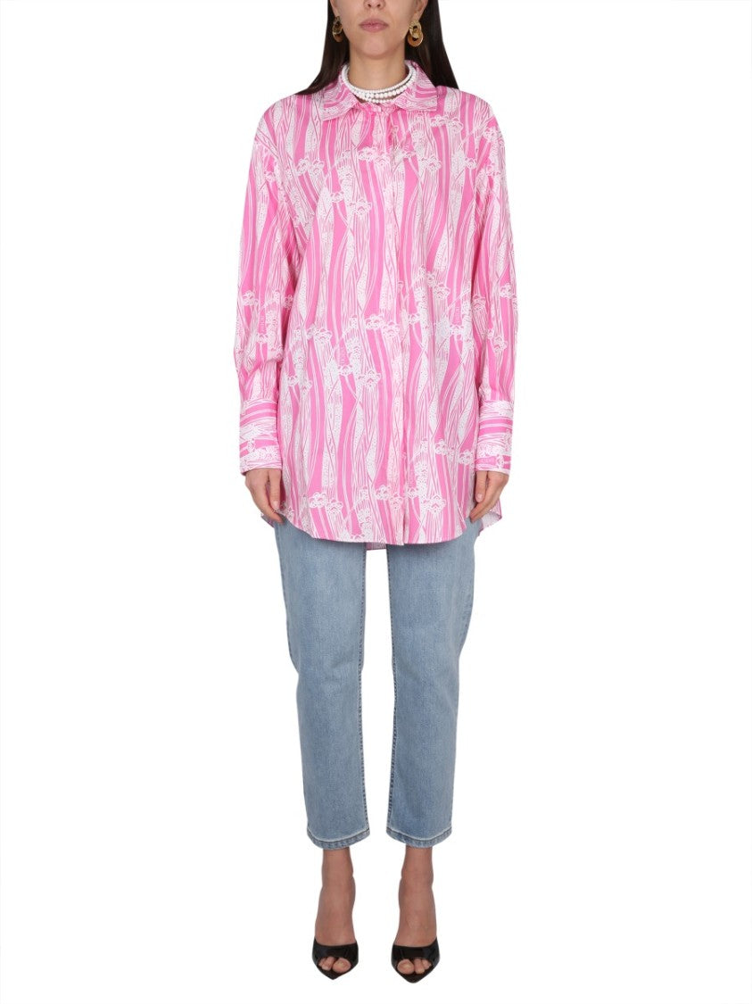 Patou Floral Patterned Shirt Dress With Classic Collar