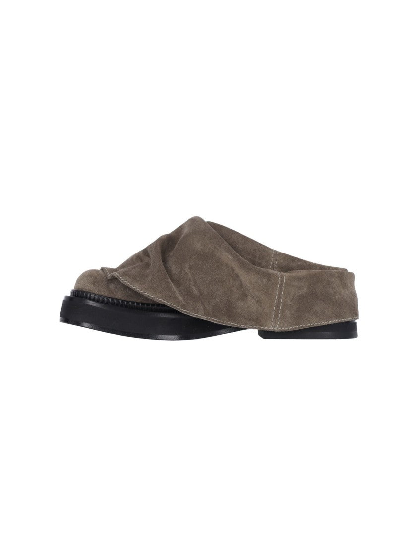 The Attico "Mini Robin" Mules – Taupe Suede