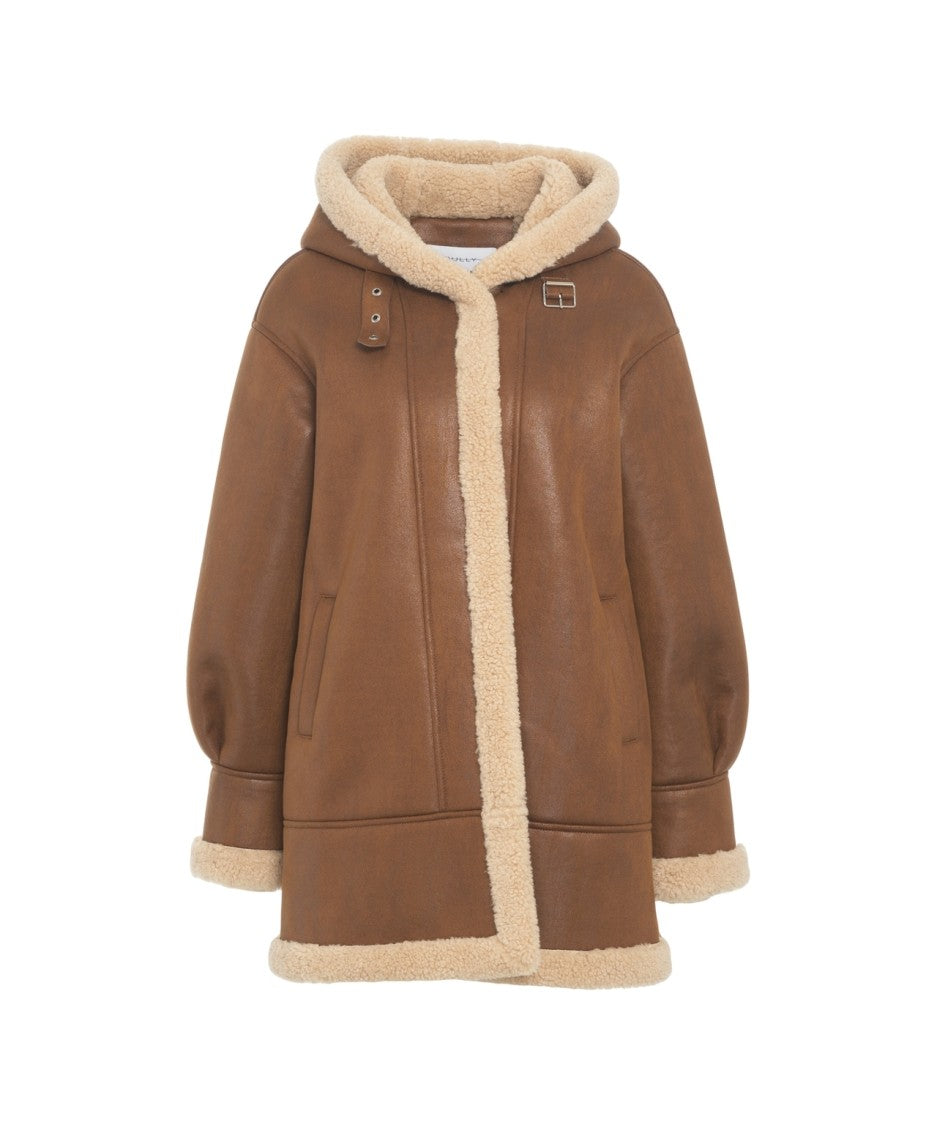 Bully Oversized Synthetic Fur Coat With Buckle Details