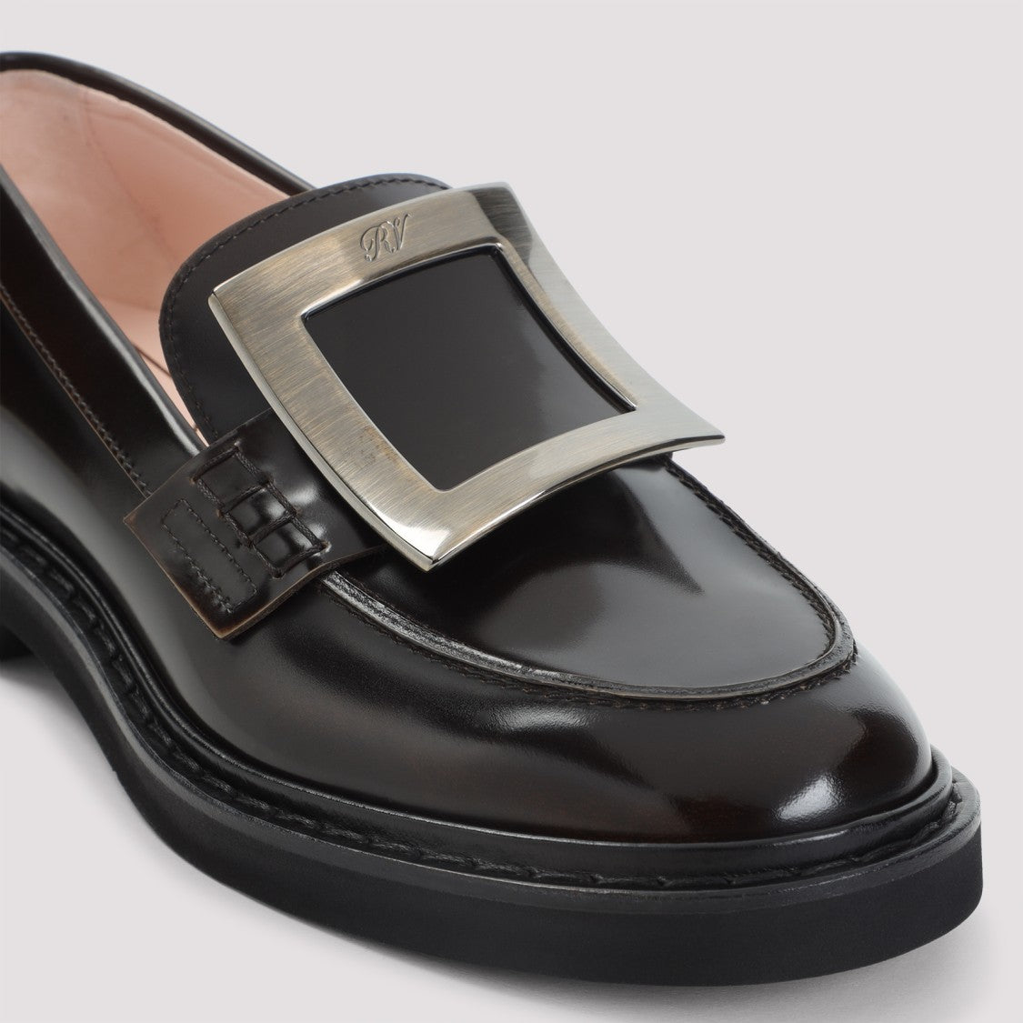 Roger Vivier Lentil Brown Leather Viv Rangers Met Buc 25 Loafers