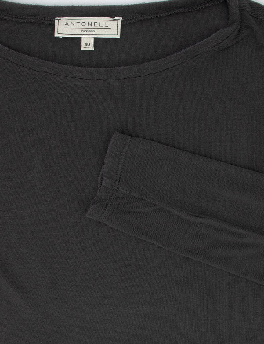 Antonelli Black Sweater With Boat Neck