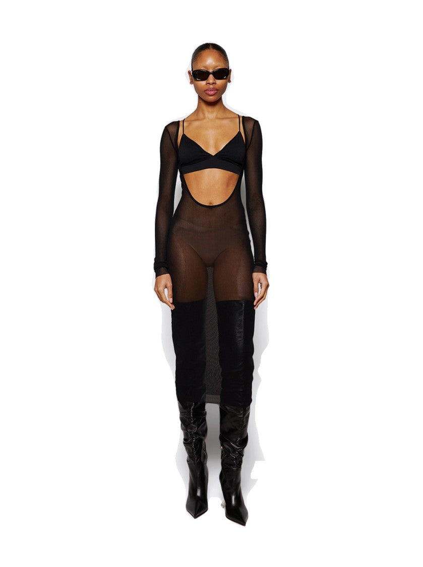 Jean Paul Gaultier X Shayne Oliver Mesh Low Cut And Backless Dress