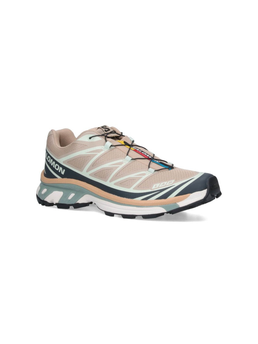 Salomon Beige Textile Sneakers With Adjustable Lace Closure