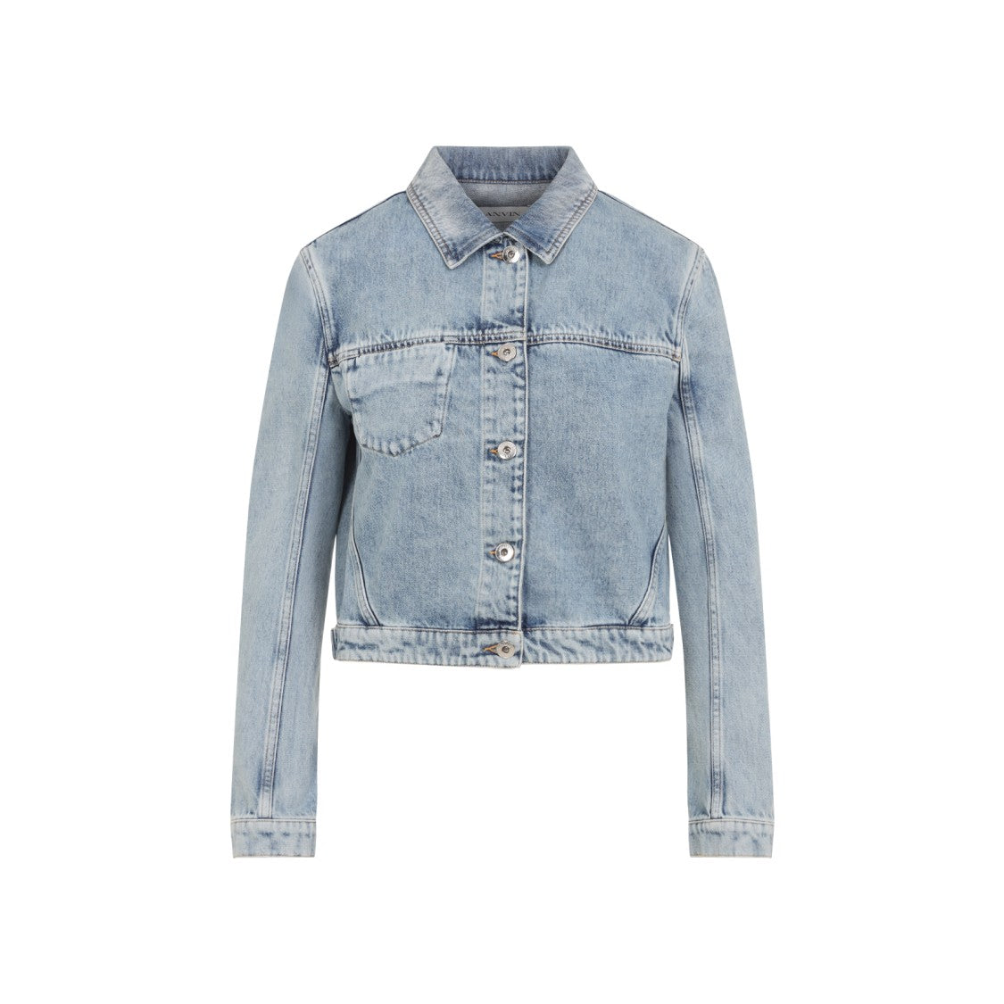 Lanvin Cropped Bleached Denim Jacket