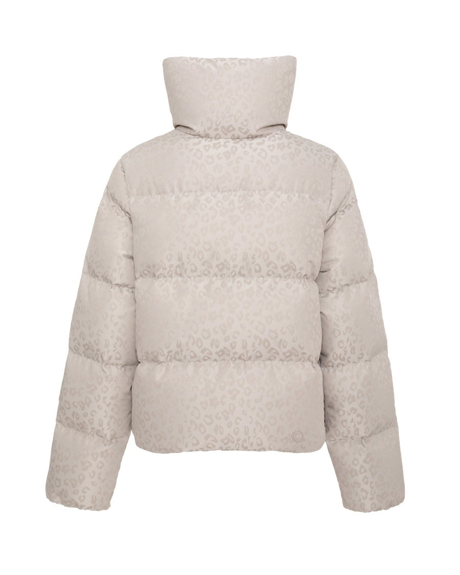 Colmar Originals Cropped Puffer Jacket With All-Over Animal Print