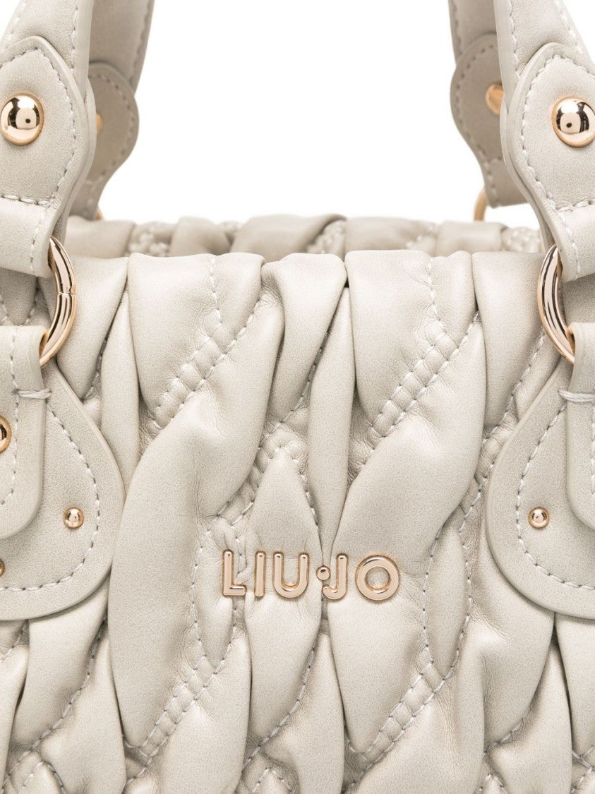 Liu Jo Quilted Gray Handbag With Gathered Design