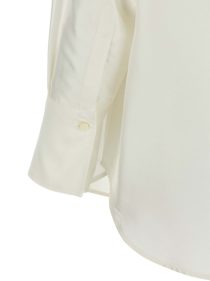 Alberto Biani Comfort Fit Silk Shirt With Asymmetrical Hem